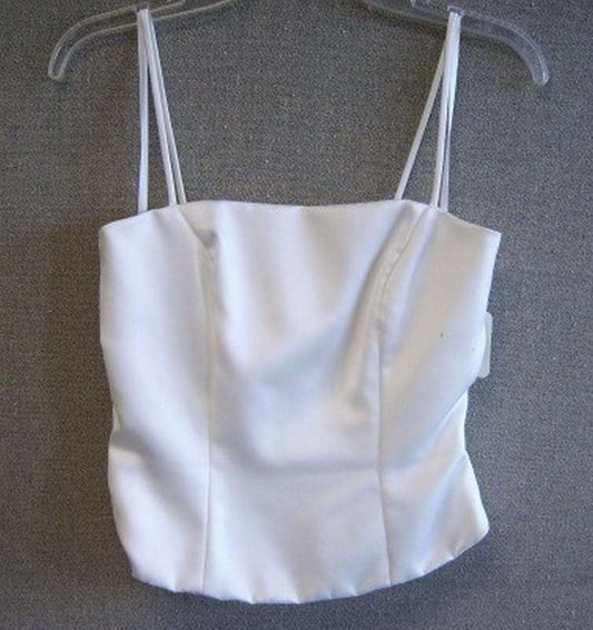 Women Top Taffeta White Spaghetti Size 8