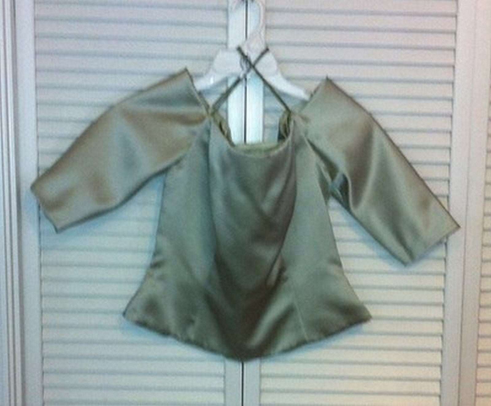 Women Top Satin Aquamarine Lite Long-Sleeves Size 12