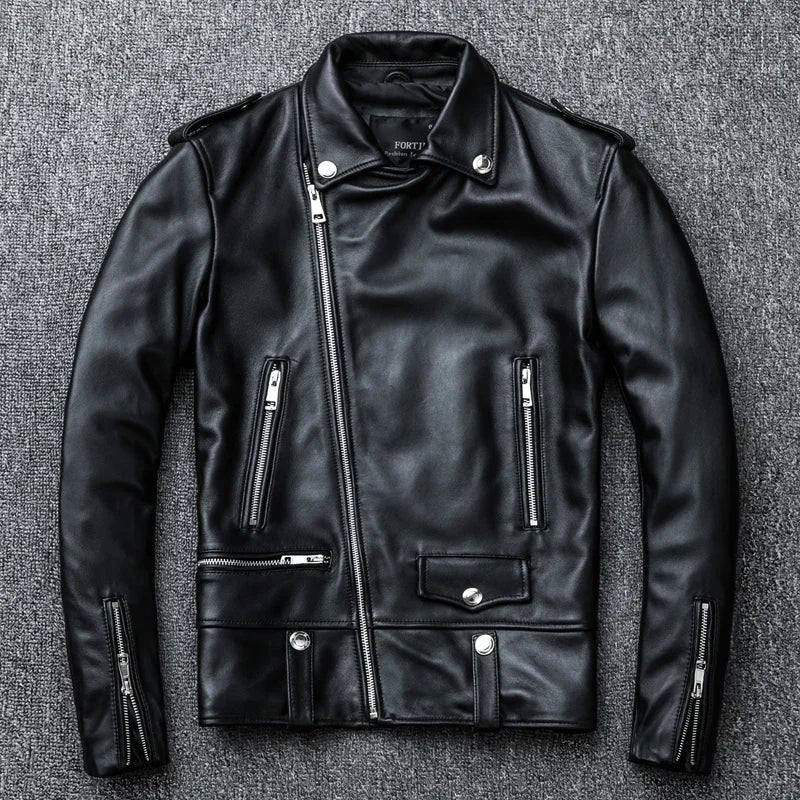 Spring Classical Suitableo Jacket Genuine Leather Motorcycle Jackets Men New Zea image 2