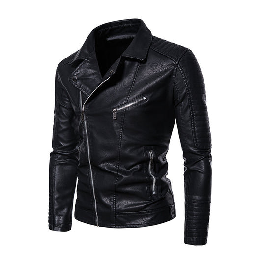 2023 New American Leather Coat Men's, Leather Jacket Men's Motorcycle Retro Tac
