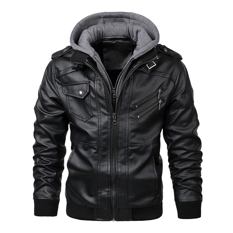 KB New Men Leather Jackets Autumn Casual Motorcycle PU Jacket Biker Leather C