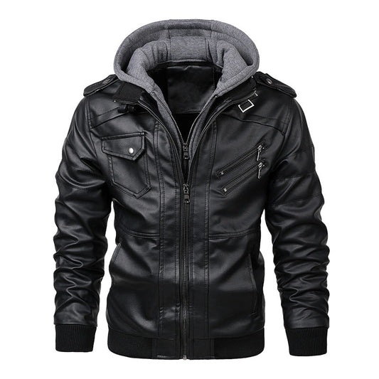 KB New Men Leather Jackets Autumn Casual Motorcycle PU Jacket Biker Leather C