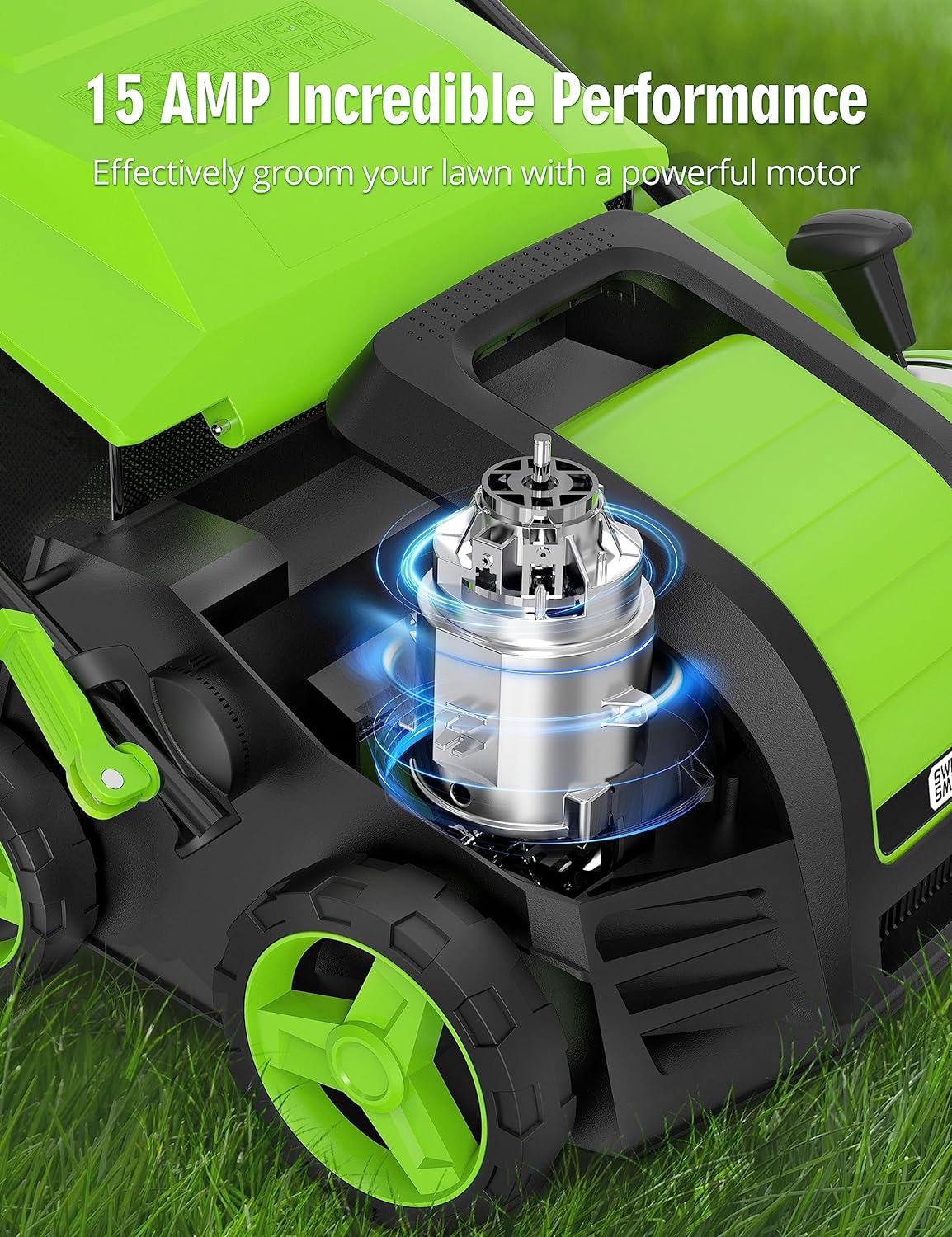 16 15 Amp Electric Dethatcher Scarifier, Lawn with 5-Position Depth Adjustment image 0