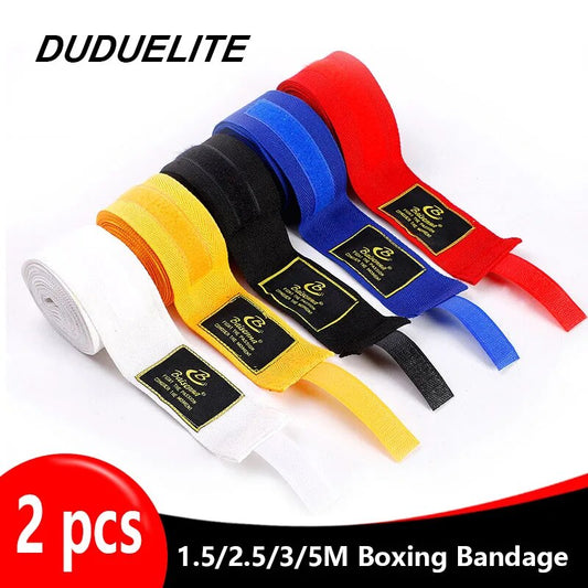2 Rolls 1.5/2/3/5M Cotton Boxing Bandage Sports Strap Sanda Kick Boxing MMA Han image 0