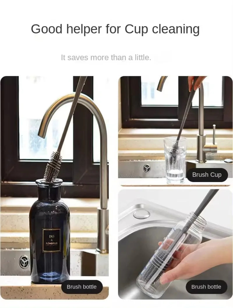 Silicone Cup Cleaning Brush Cup Scrubber Glass Cleaner Kitchen Cleaning Tool Lo image 6