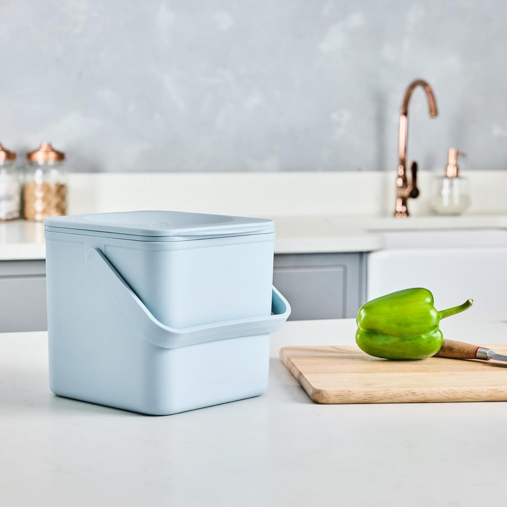 Kitchen Compost Bin Countertop Food Waste Caddy With Easy Wipe Clean Interior