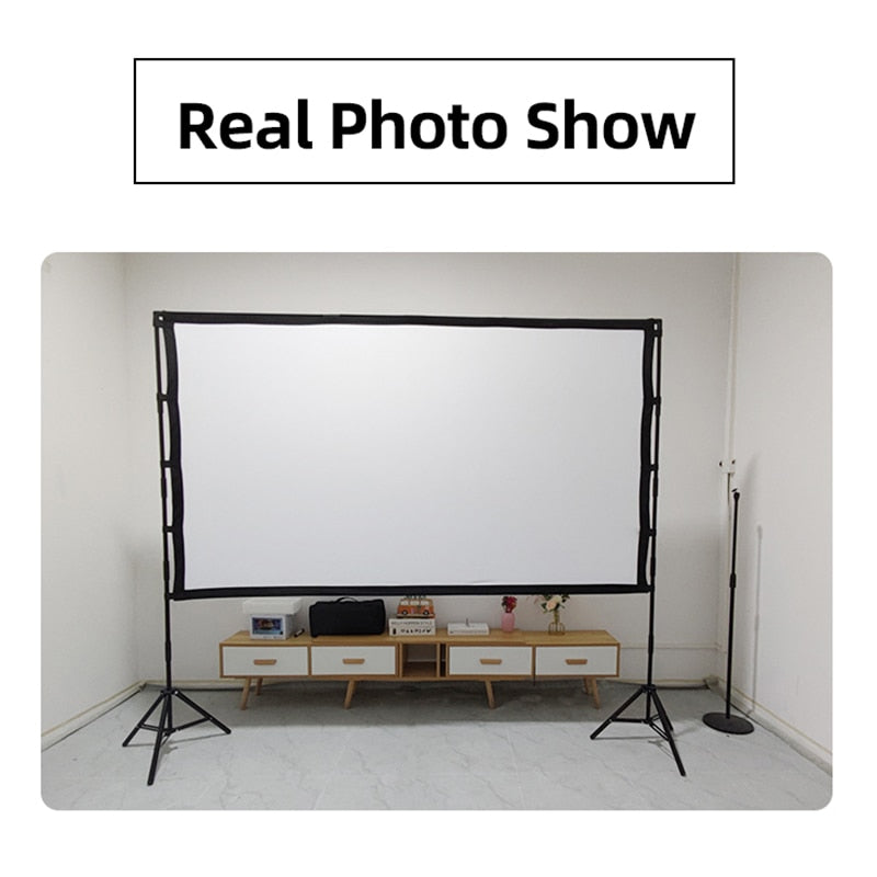 VEIDADZ Projector Screen With Stand Soft White Less Creases 60 84 100 120in Wit image 9