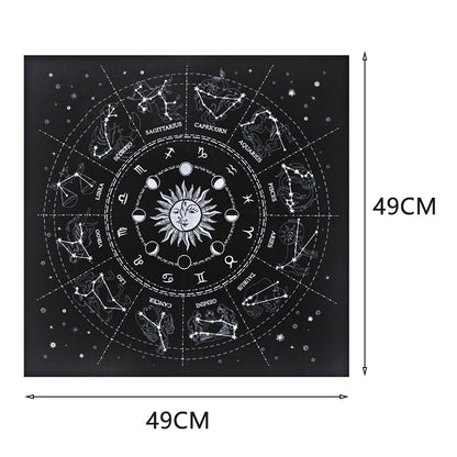 2pcs/set Pentagram Tarot Tablecloth with Bag Velvet Altar Tarot Cloth Pentacles image 12