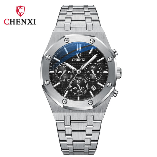 CHENXI 948 Chronograph Date Business Top Luxury Brand Quartz Watch Men Stainles image 0