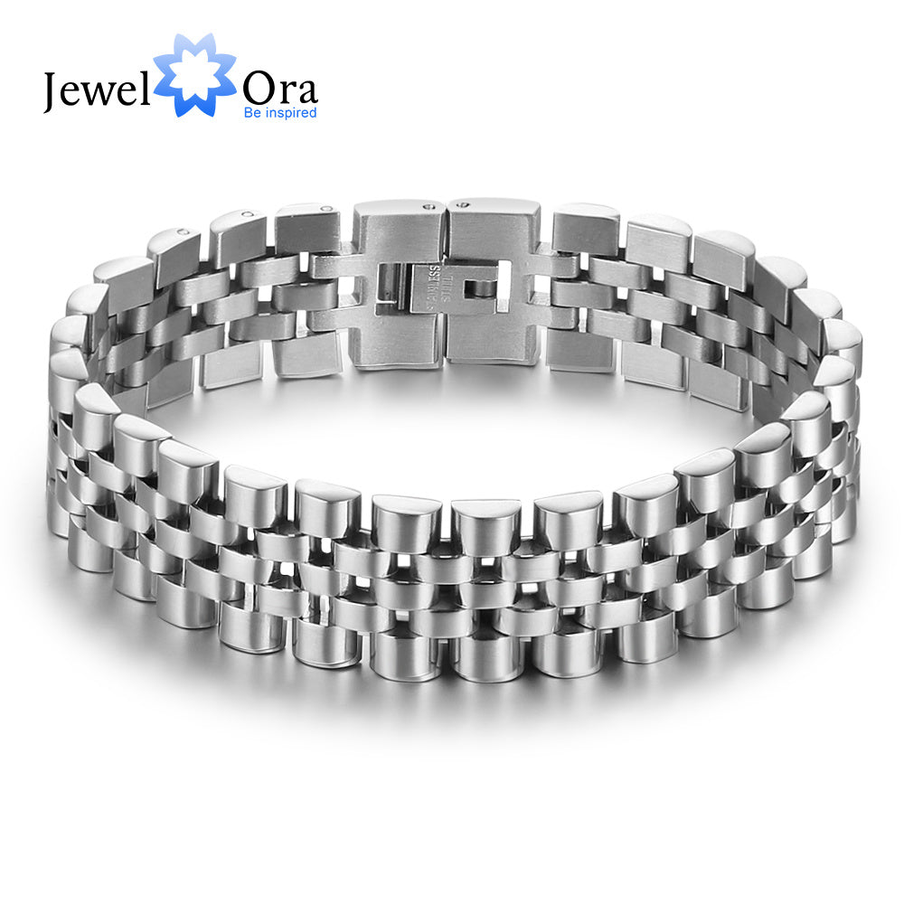 Luxury Gold Color Stainless Steel Bracelet 200mm Wristband Men Jewelry Bracelet image 5