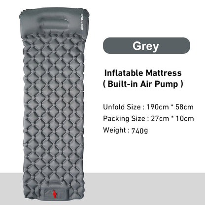 Outdoor Sleeping Pad Camping Inflatable Mattress Built-in Pump Ultralight Air C image 2