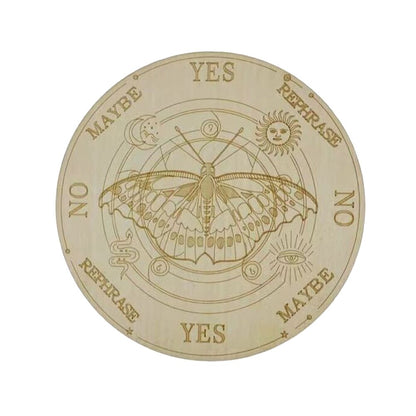 Wooden Pendulum Board with Moon Star Divination Healing Meditation Board Energy