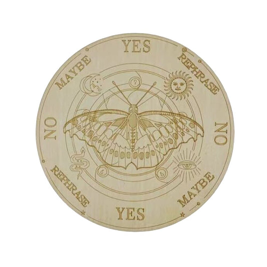 Wooden Pendulum Board with Moon Star Divination Healing Meditation Board Energy