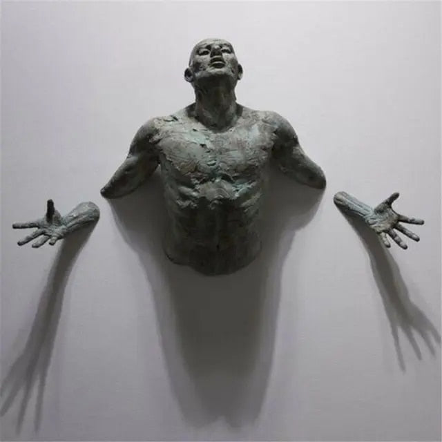 New Imitation Copper Wall Decor Abstract Character Resin Rock Climbing Man Stat image 3
