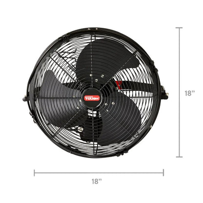 14 " Outdoor Wall Fan With Misting Kit, 3 Blades, Black image 3