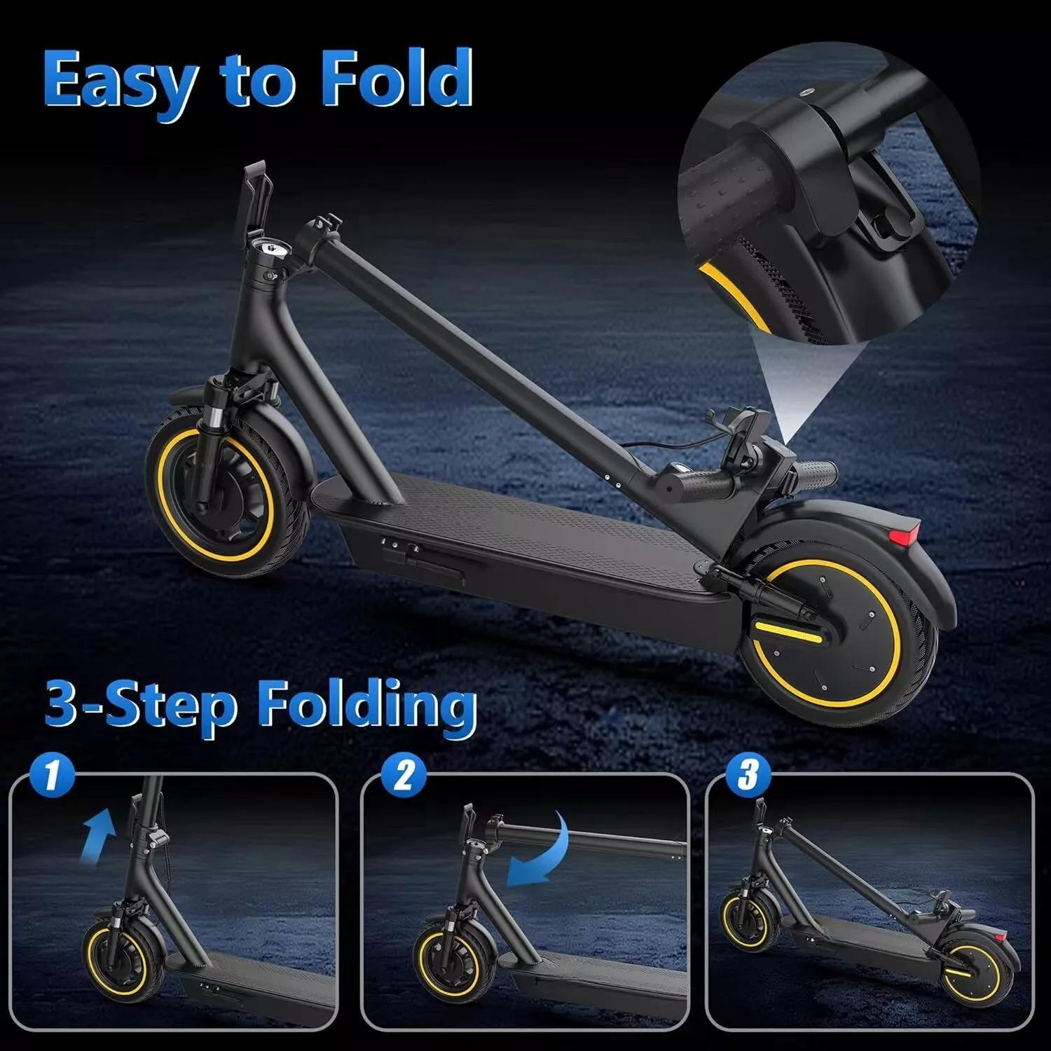 LADPED LPMAX 10" Solid tires Folding Electric Scooter 22MPH 500W 14.5AH 28Miles image 3