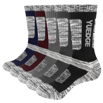 YUEDGE Men Moisture Wicking Cushioned Thick Sports Athletic Crew Socks Mid Cal image 3