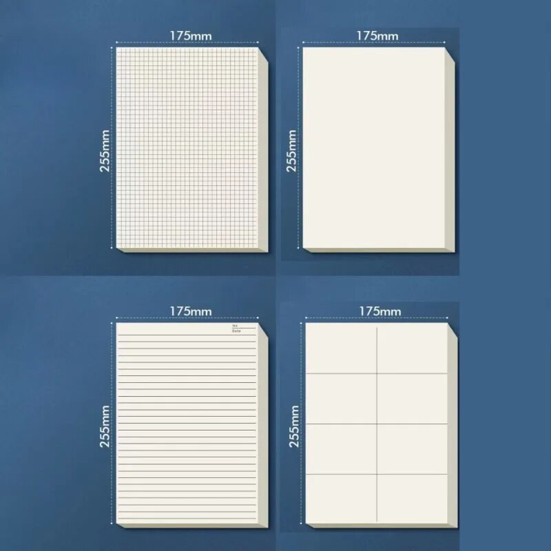 80 Pages B5 Draft Paper Thickened Zoning Horizontal Line Blank Arithmetic Paper image 8