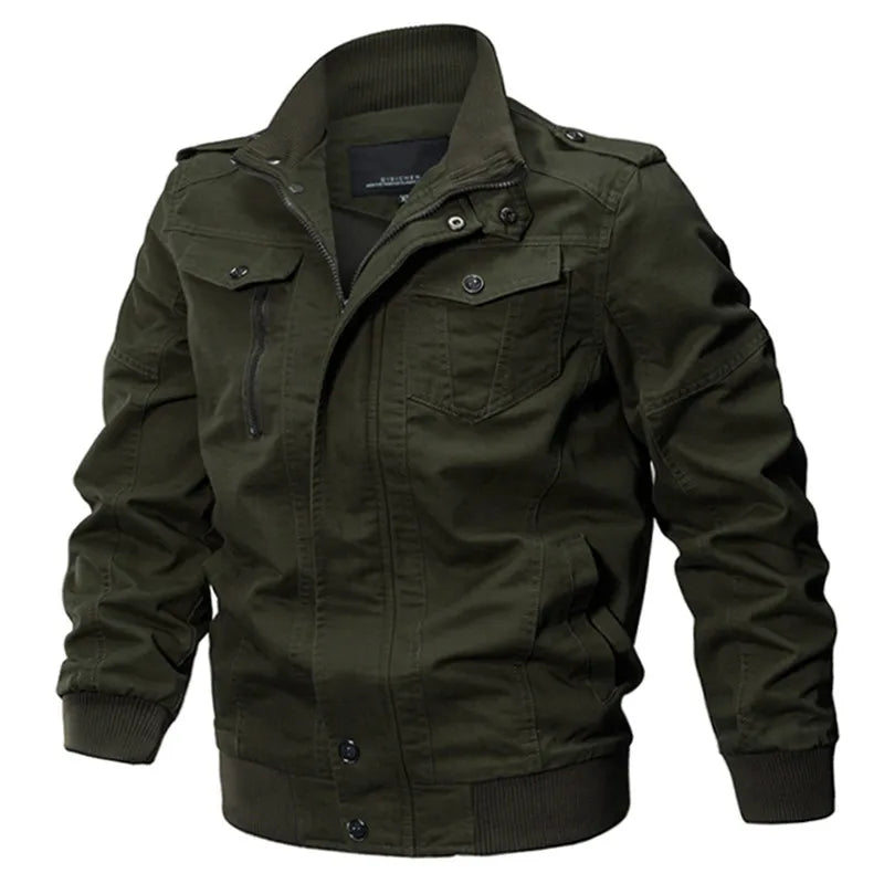 Motorcycle Military Bomber Jacket Men Spring Autumn motor Casual Multi-pocket P image 7