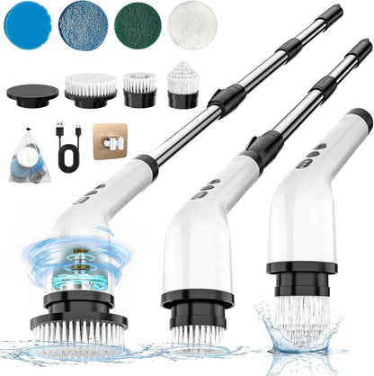 Electric Cleaning Brush with 7PCS Heads Bathroom Kitchen Cordless Handheld Show image 1