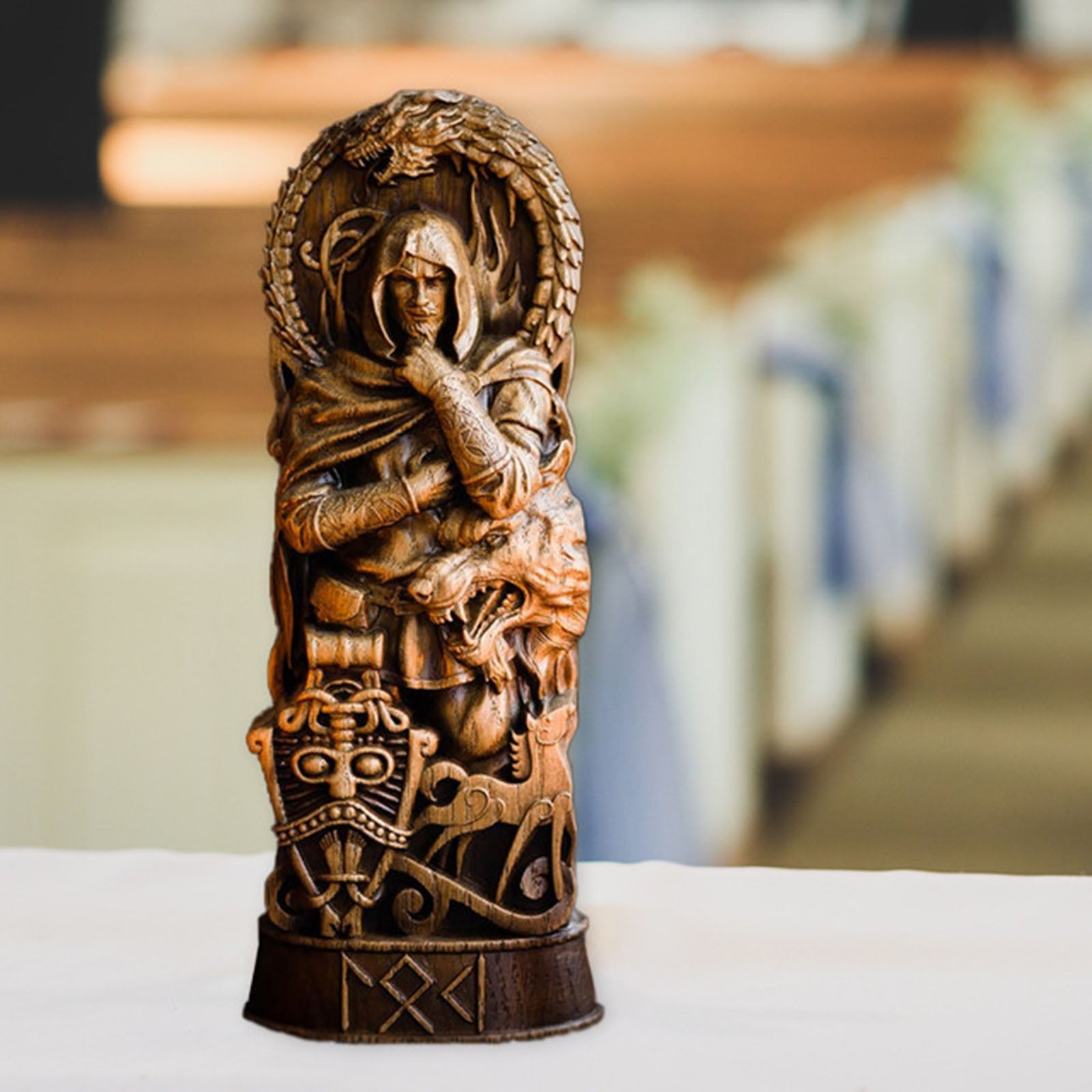 Freyja Statue Freya Norse Gods Carving Altar Heathen Asatru Viking God Goddes S image 3