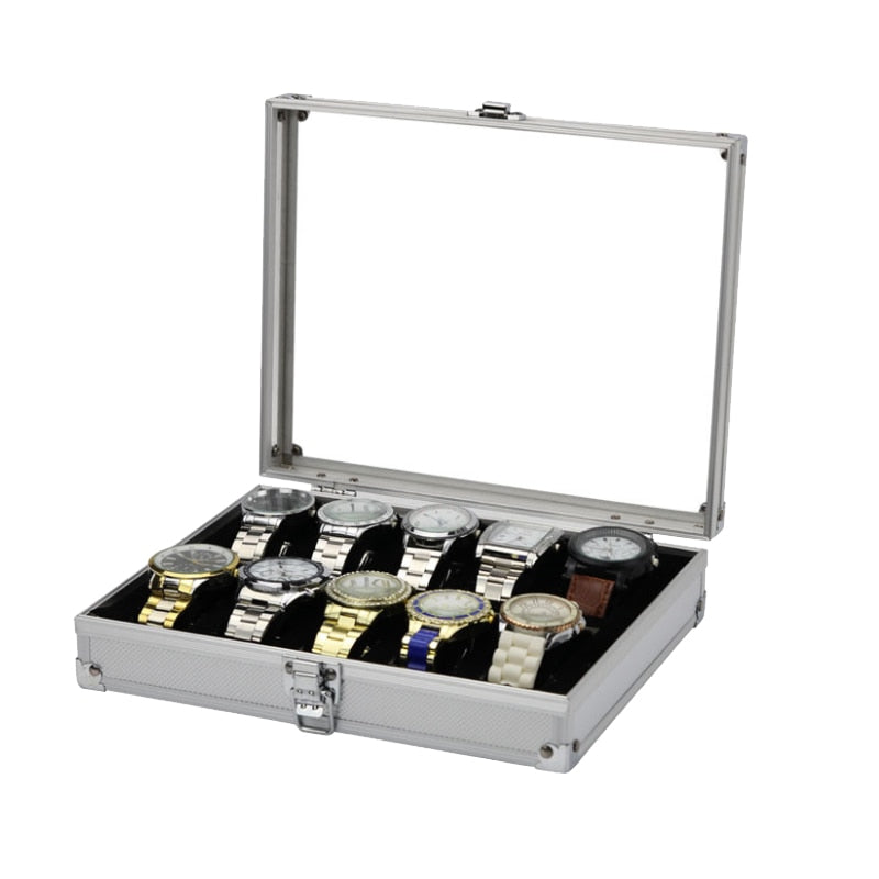 Handmand Slots Aluminum Alloy Display Watch Box Organizer Jewelry Storage Case  image 7