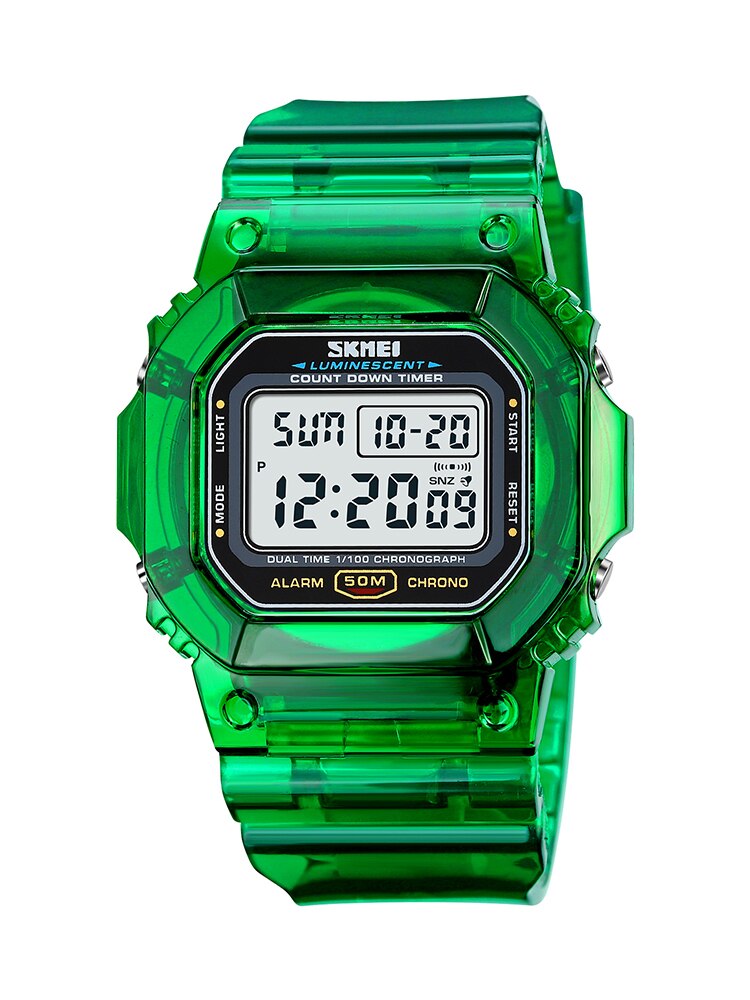 Skmei Countdown Back Light Digital Watches Women Fashion Transparent Pu Strap D image 0