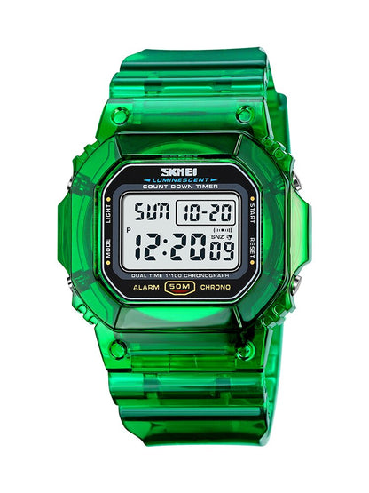 Skmei Countdown Back Light Digital Watches Women Fashion Transparent Pu Strap D image 0