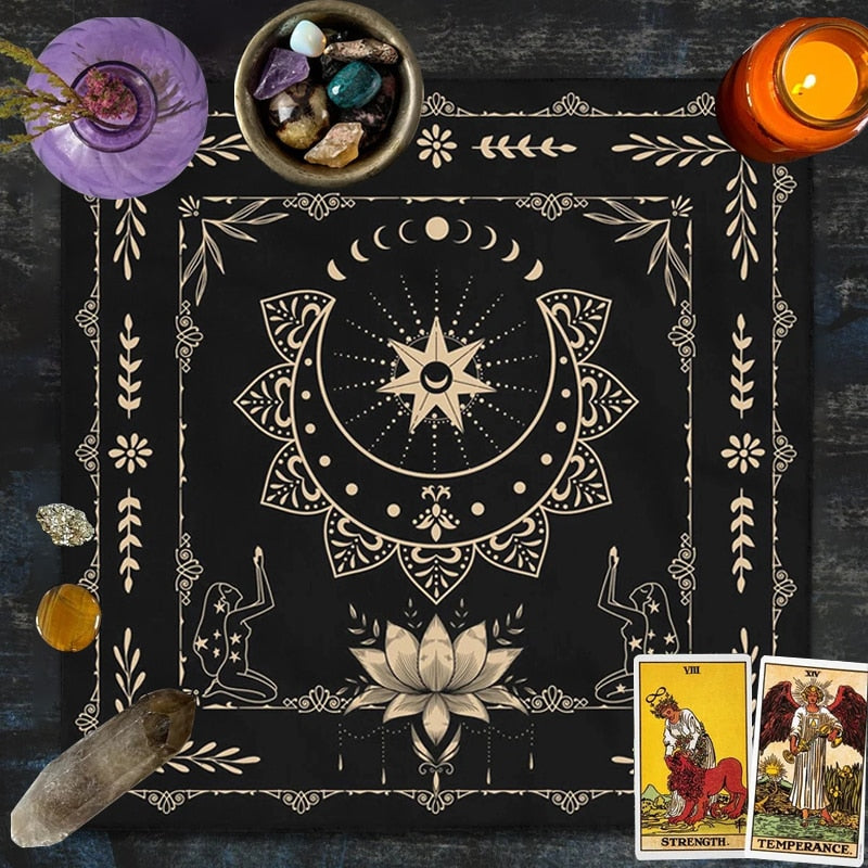 Stardust Tarot Reading Cloth Altar Cloth Alter Cloth Wicca Altar Moon Phase Mat image 2