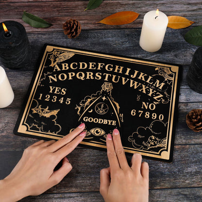 Rectangular Wood Witchcraft Altar Butterfly Compass Plate Dowsing Game Divinati image 8