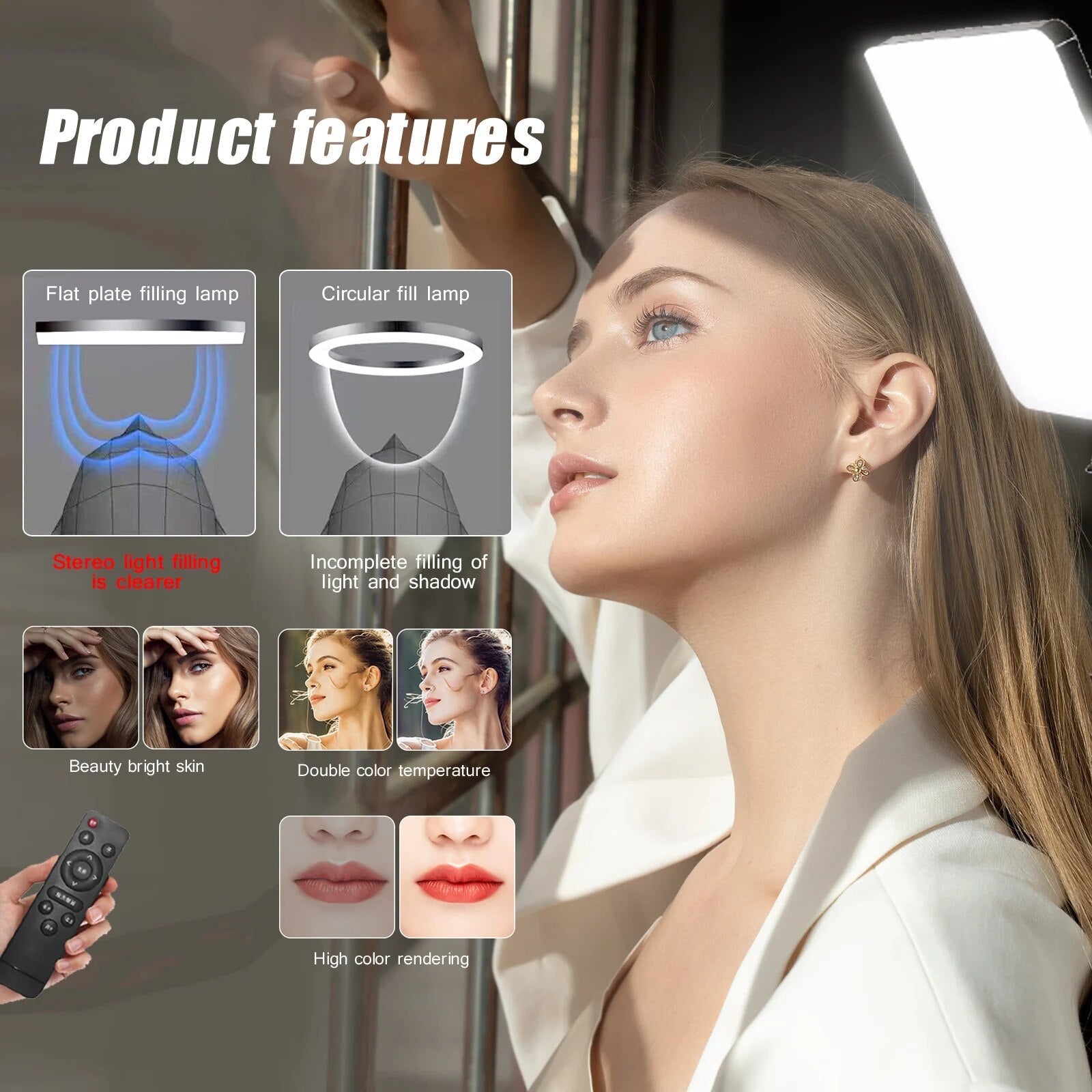 Po Studio LED 2700k-5700k Video Fill Lamp Light Panel Pography Lighting W image 13