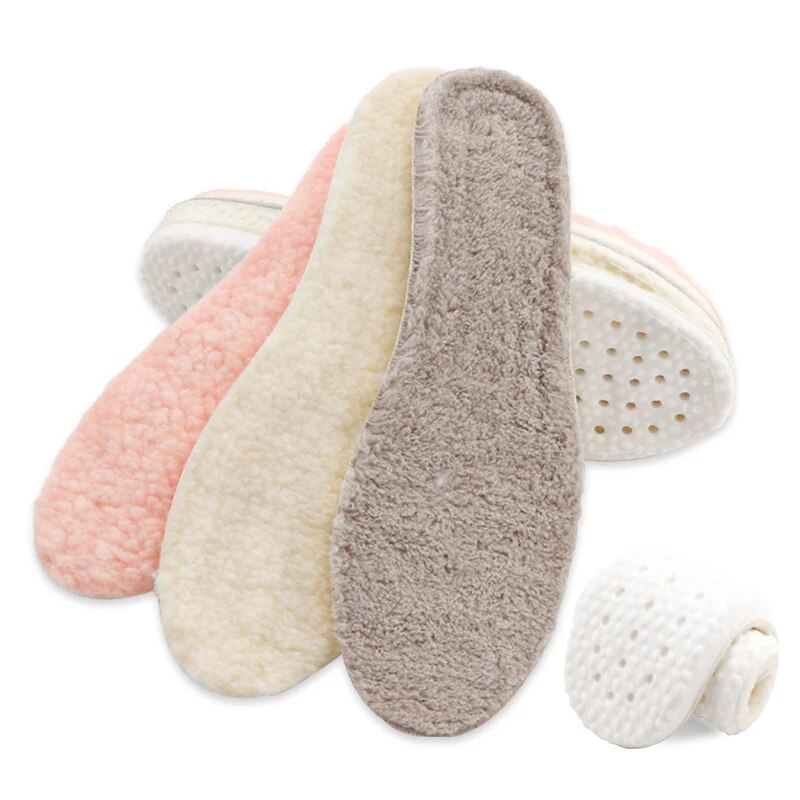 1Pair Wool Insoles Winter Warm Shoes Insole Men Wonen Sneakers Boots Shock abso image 2