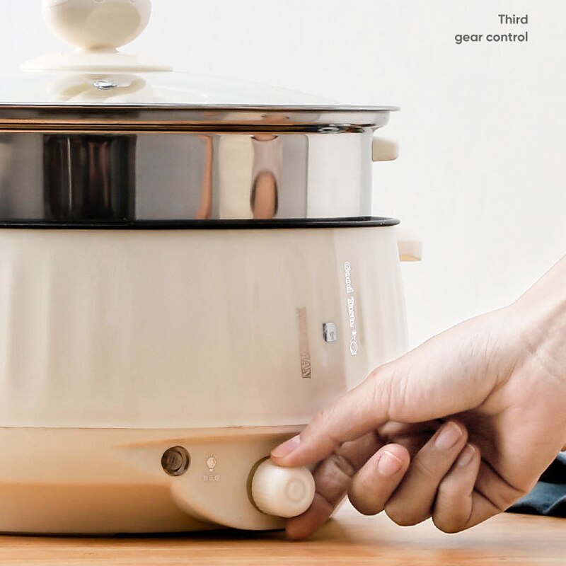 220V Multi Cookers Single/Double Layer Electric Pot 1-2 People Household Non-st image 3