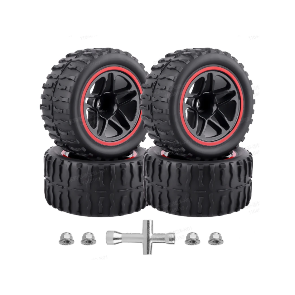 HobbyPark Glued 12mm Hex RC Truck Wheels Tires for 1/10 Traxxas Rustler 2wd 4x4 image 2