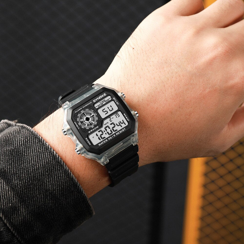 SYNOKE Digital Watches Men Sports Luminous Multifunction Waterproof Chrono Wris image 4