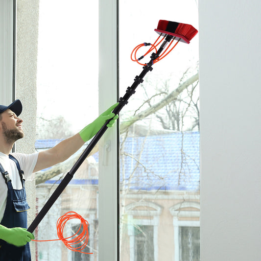 Water Fed Pole Kit, 20ft Length Water Fed Brush, Water Fed Cleaning System, Alu image 0