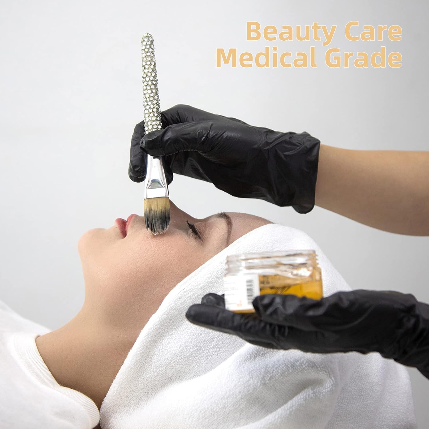 Black Disposable Vinyl Exam Gloves,100 Count Latex Free Powder Free for Househo image 1