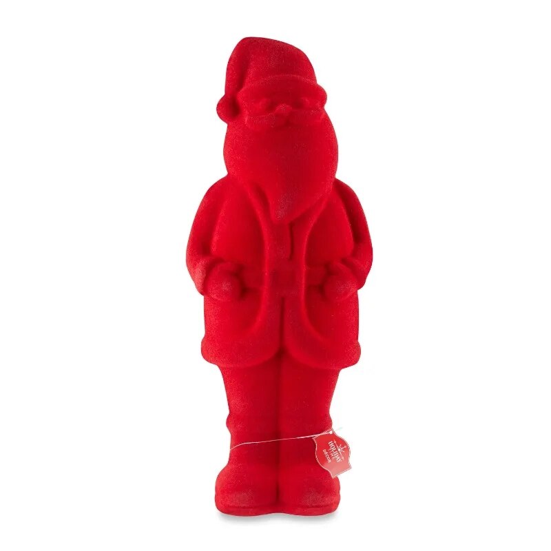 DUTRIEUX christmas decorations 2023 Red Flocked Santa Christmas Decoration, Foa image 4