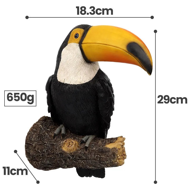 Toucan Bird Figurine Tree Hugger Decor Hanging Resin Ornaments Garden Statue Cr image 4