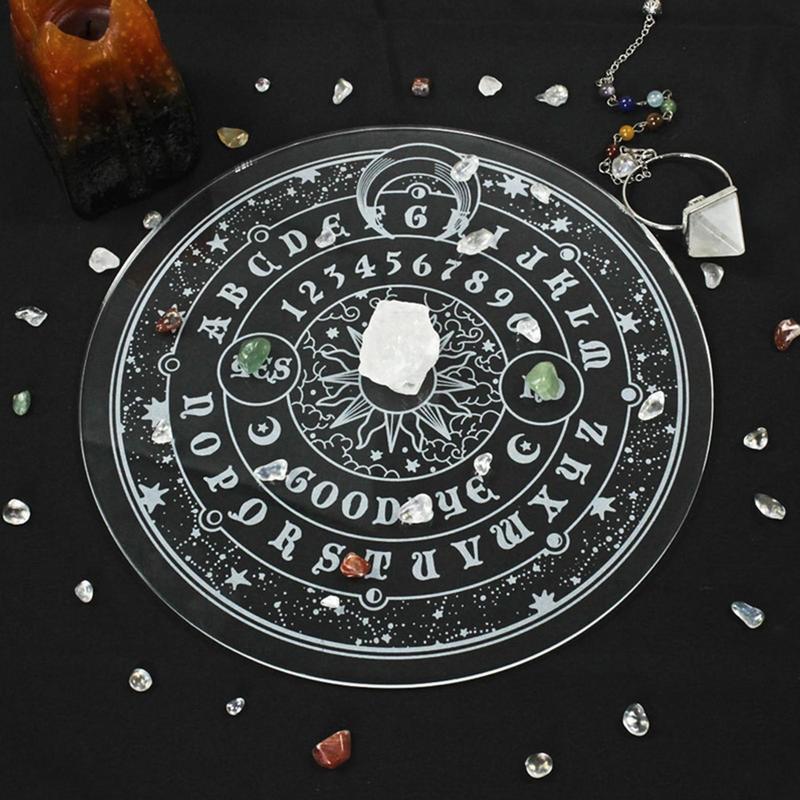 8.6in Clear Acrylic Divination Pendulum Decision Scrying Board With Moon Star M image 3