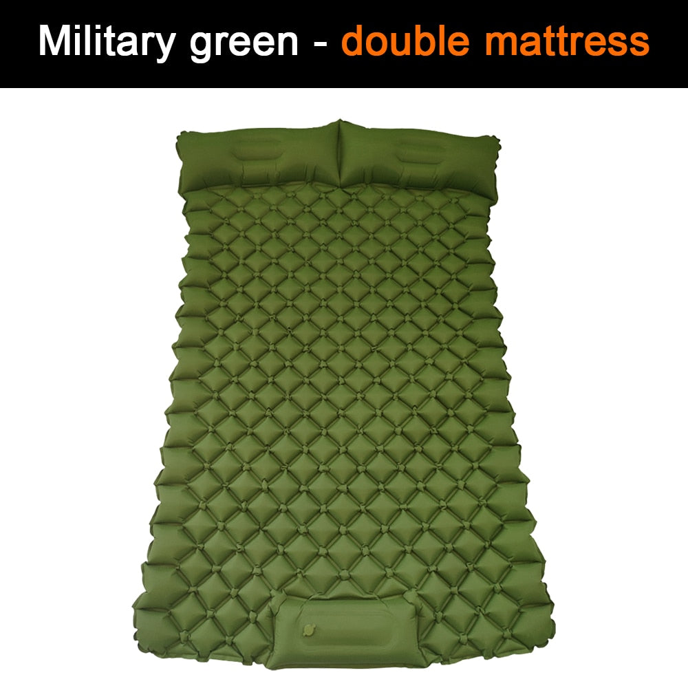 Inflatable Mattress 2 Person Outdoor Camping Mat with Air Pillow Portable Air M image 3