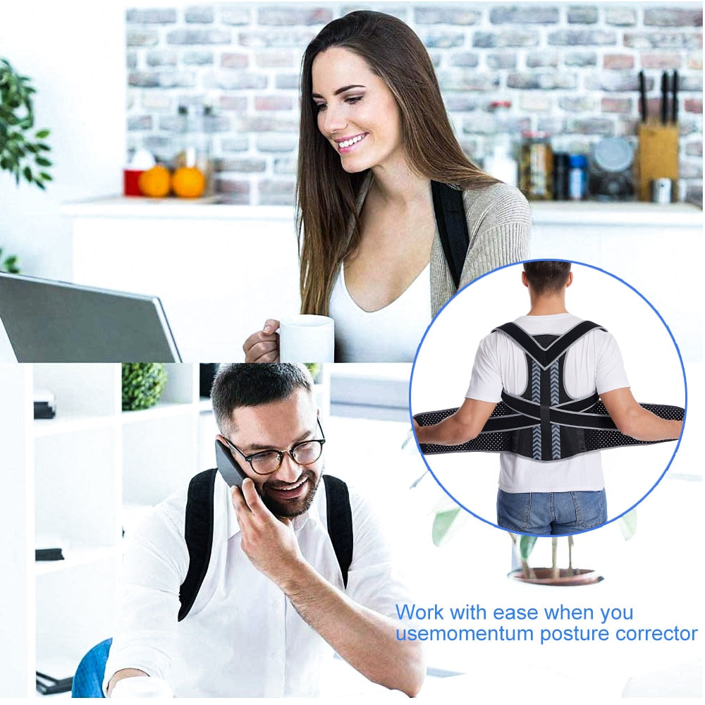 Adjustable Adult Corset Back Posture Corrector Therapy Shoulder Lumbar Brace Sp image 6