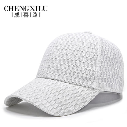 Hat Female Summer Thin Mesh Breathable Baseball Cap L Lace Plaid Korean Peaked image 3