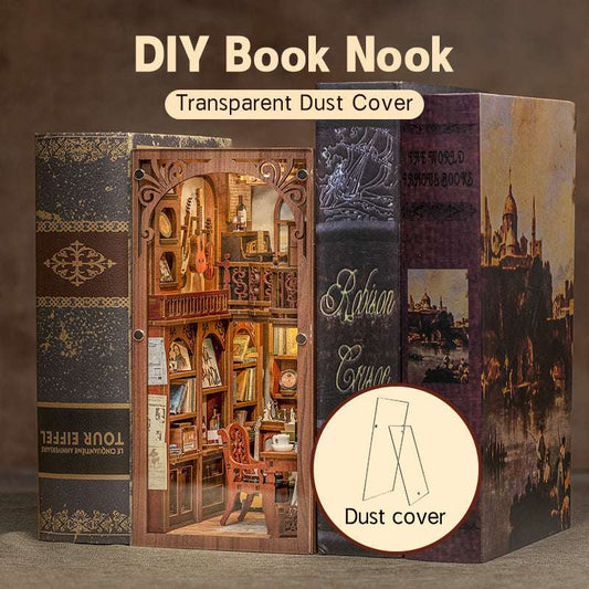 BEE Book Nook DIY Miniature House Dollhouse Book Nook with Touch Light Model