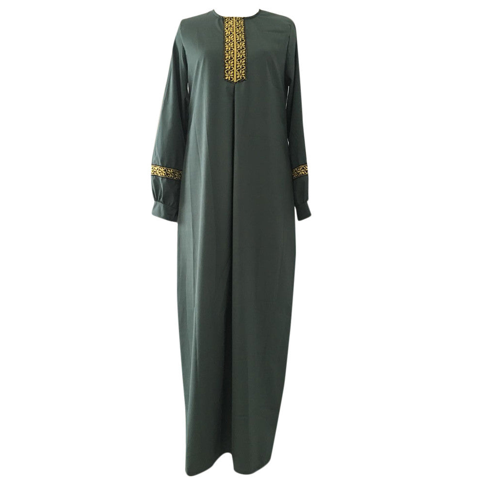 Long Muslim Dress Embroidery Kaftan Plus Size Casual Abaya Dress Muslim Clothes image 6