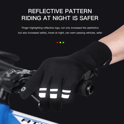 Winter Outdoor Cycling Gloves Thicken Warm Windproof Breathable Touch Screen Si image 5