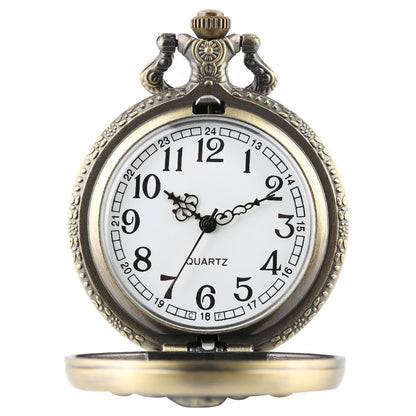 Vintage Bronze Christmas quartz pocket watch Men Women Necklace Wall Clock Arab image 3