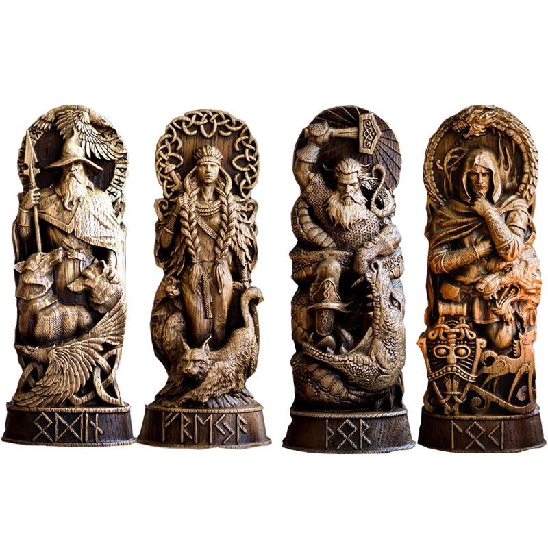 Resin Statue Nordic Gods Odin Sol Loki Freya Legend Viking God Carving Asa Prot image 8