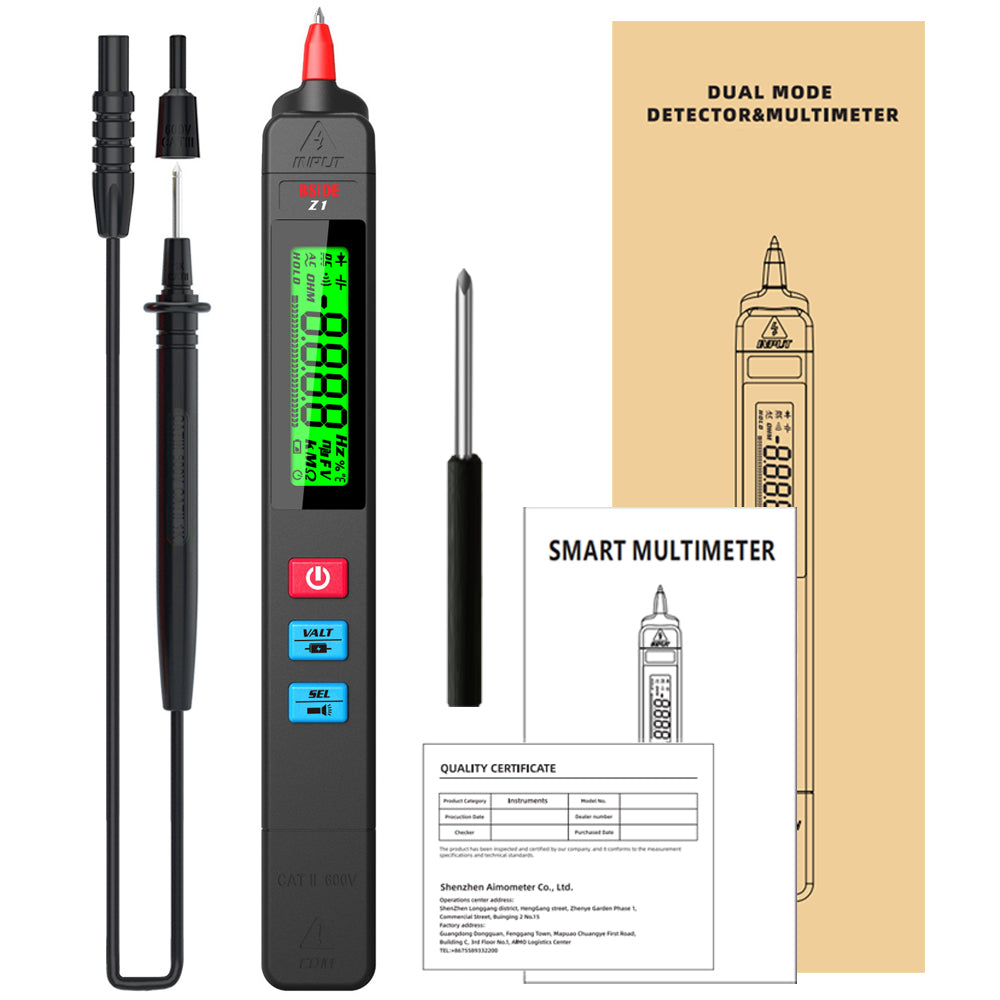 Bside Digital Multimeter Pen Type Smart Multitester Auto Range Dc Ac Voltage Ca