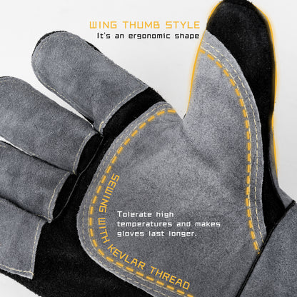 TOOLIOM 16 Inches 932Â° Welding Gloves for MIG/Stick Welding Heat Fire Resistant image 0